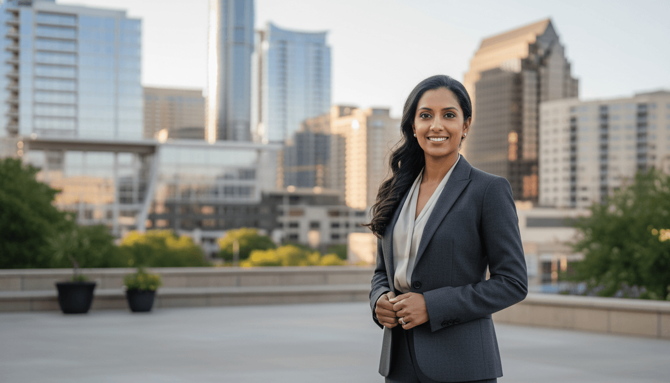 Professional headshot example showcasing Downtown Austin neighborhood style in Austin