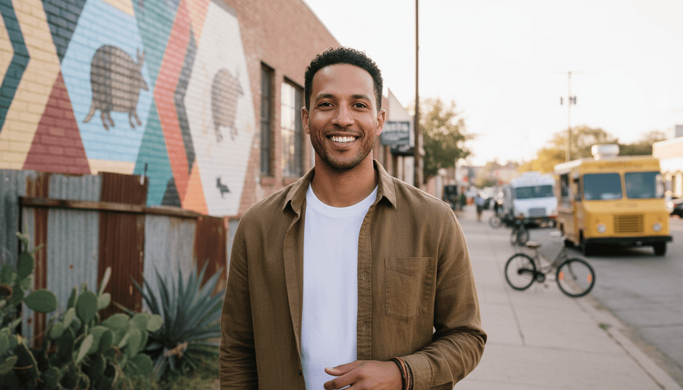 business headshot example showcasing East Austin neighborhood style in Austin