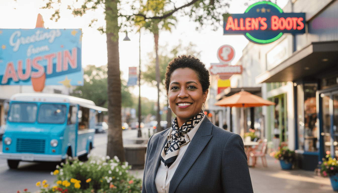 Professional headshot example showcasing South Congress neighborhood style in Austin