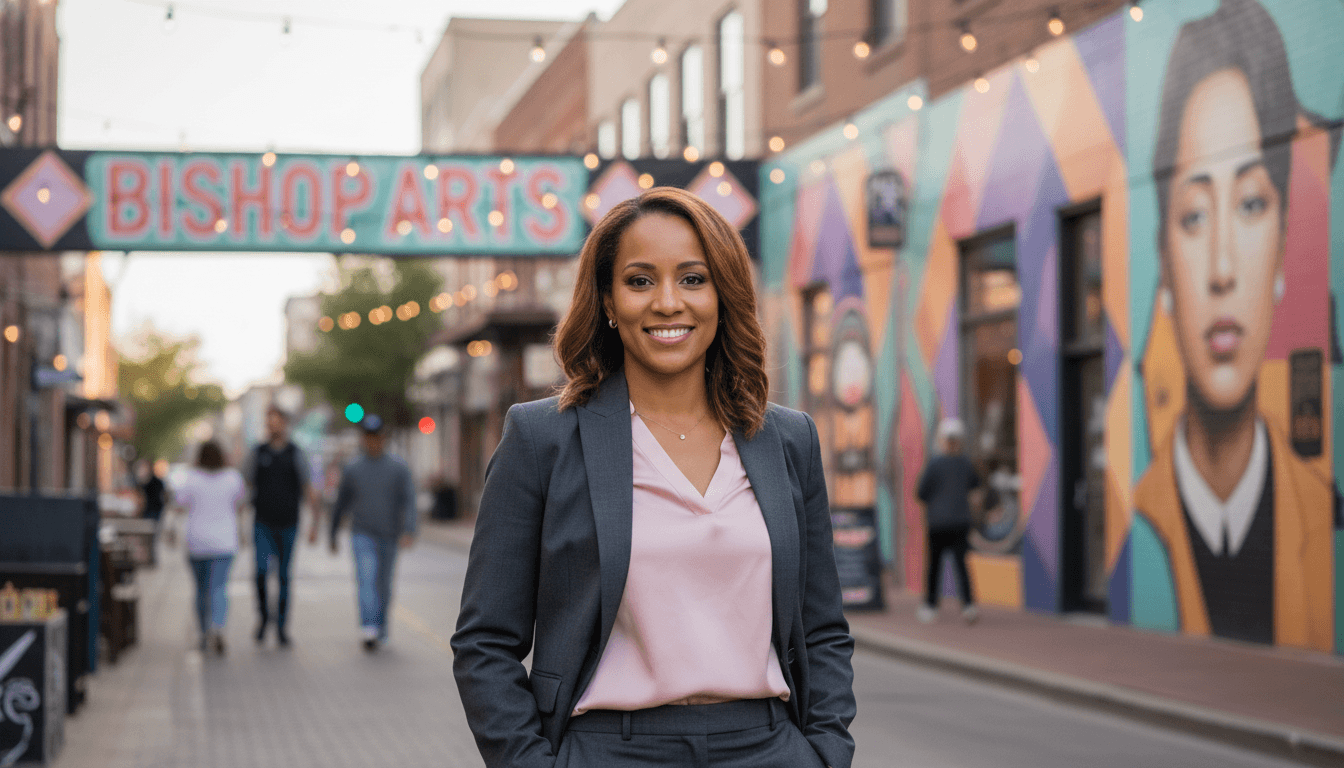 Professional headshot example showcasing Bishop Arts District neighborhood style in Dallas