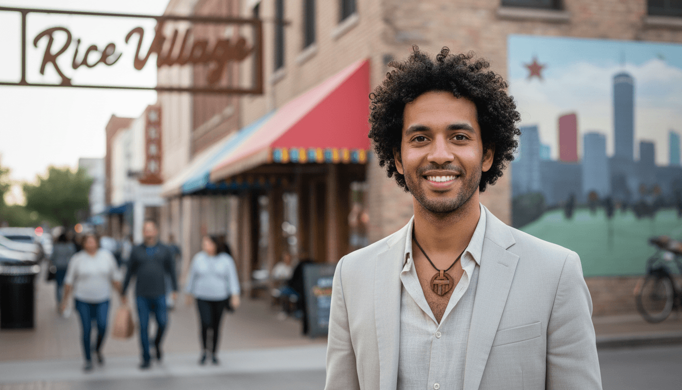 business headshot example showcasing Rice Village neighborhood style in Houston