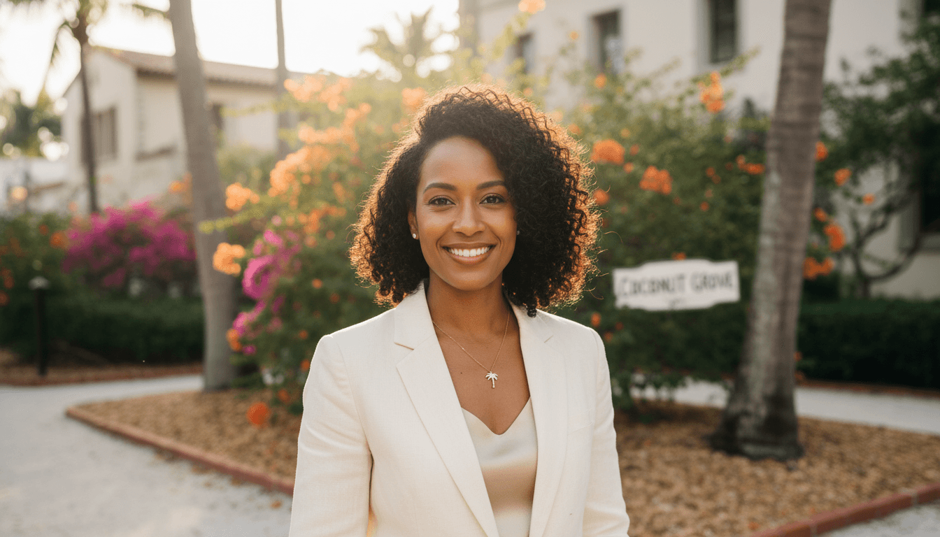 corporate portrait example showcasing Coconut Grove neighborhood style in Miami Beach