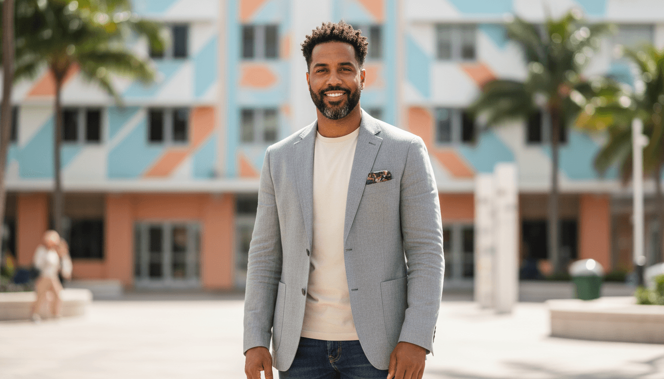 business headshot example showcasing Design District neighborhood style in Miami Beach