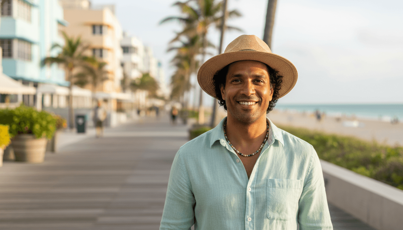business headshot example showcasing South Beach neighborhood style in Miami Beach