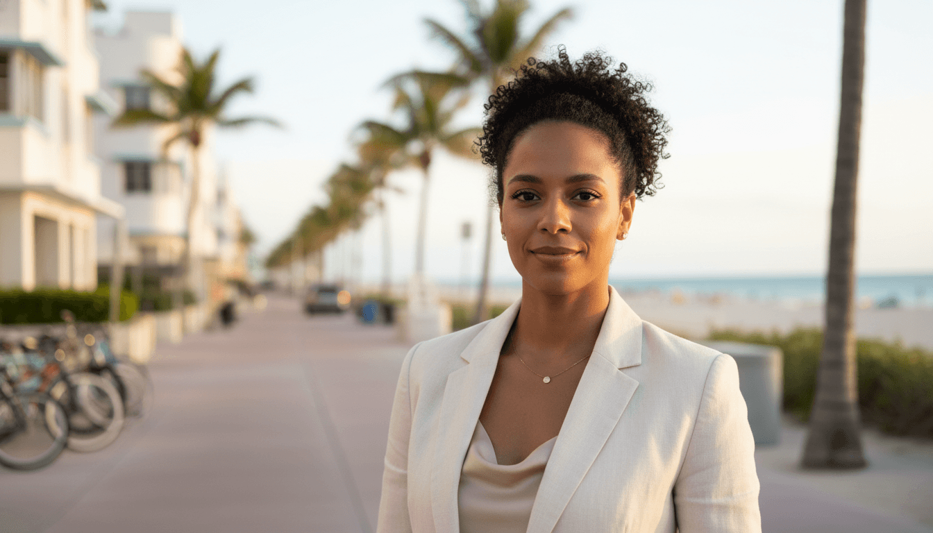 corporate portrait example showcasing South Beach neighborhood style in Miami Beach