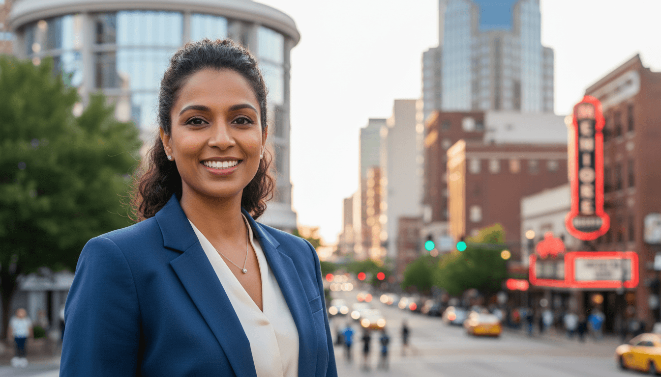 Professional headshot example showcasing Midtown neighborhood style in Nashville