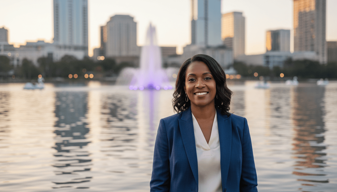 Professional headshot example showcasing Lake Eola neighborhood style in Orlando