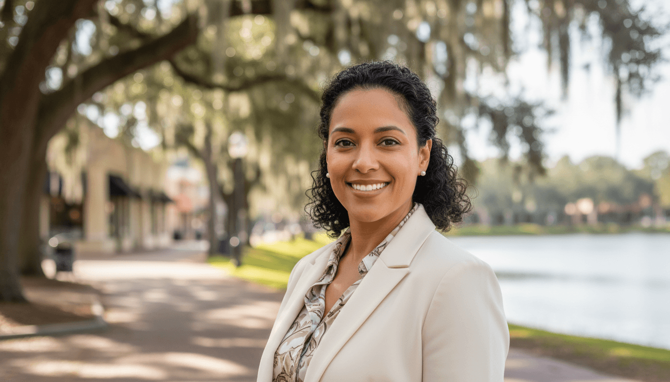 Professional headshot example showcasing Winter Park neighborhood style in Orlando