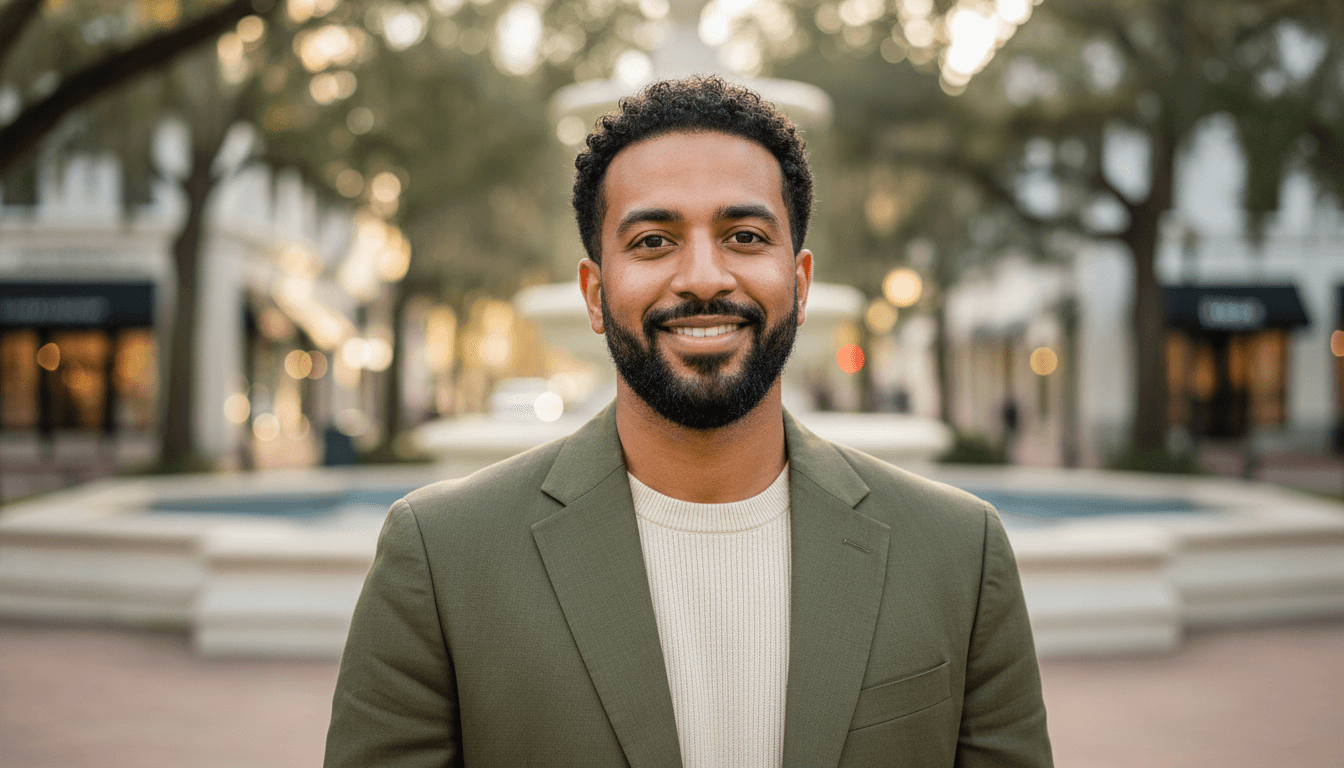 business headshot example showcasing Winter Park neighborhood style in Orlando
