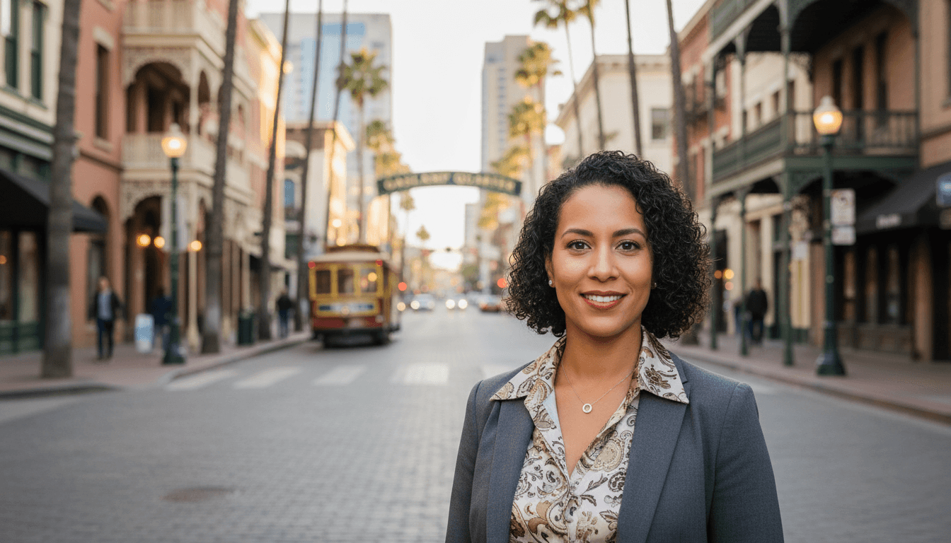 corporate portrait example showcasing Gaslamp Quarter neighborhood style in San Diego