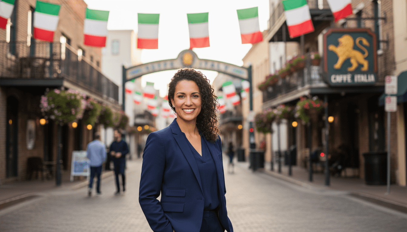 Professional headshot example showcasing Little Italy neighborhood style in San Diego