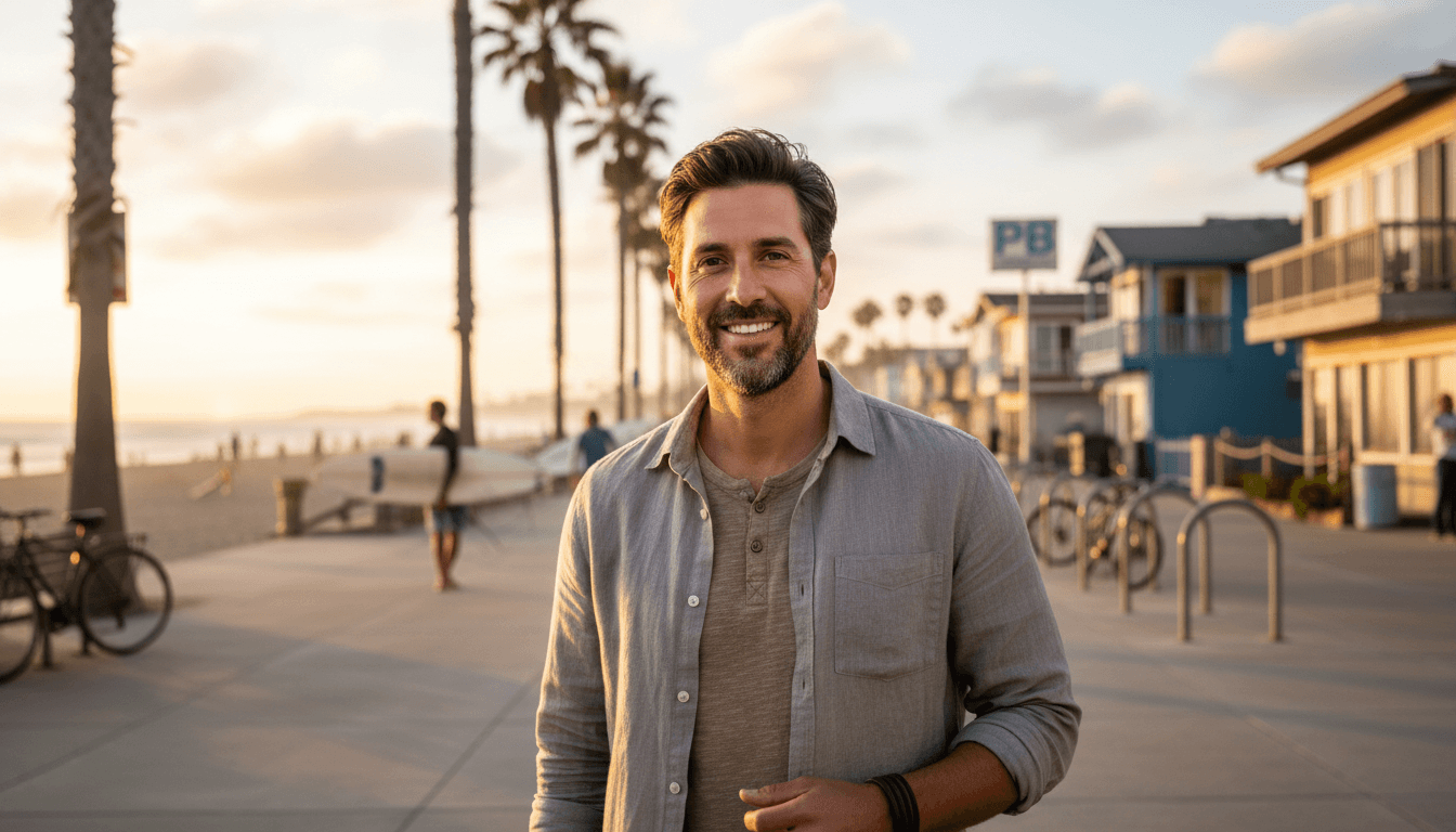 business headshot example showcasing Pacific Beach neighborhood style in San Diego