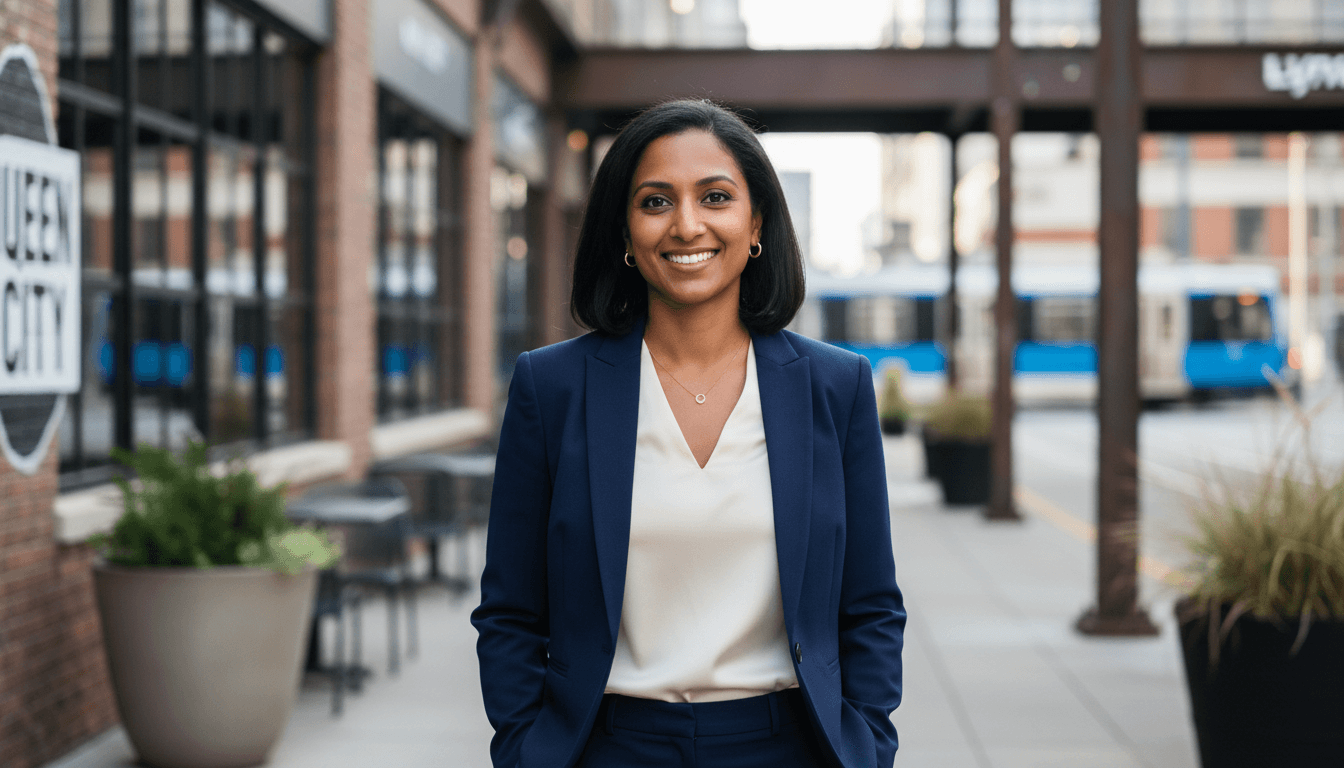 Professional headshot example showcasing South End neighborhood style in Charlotte