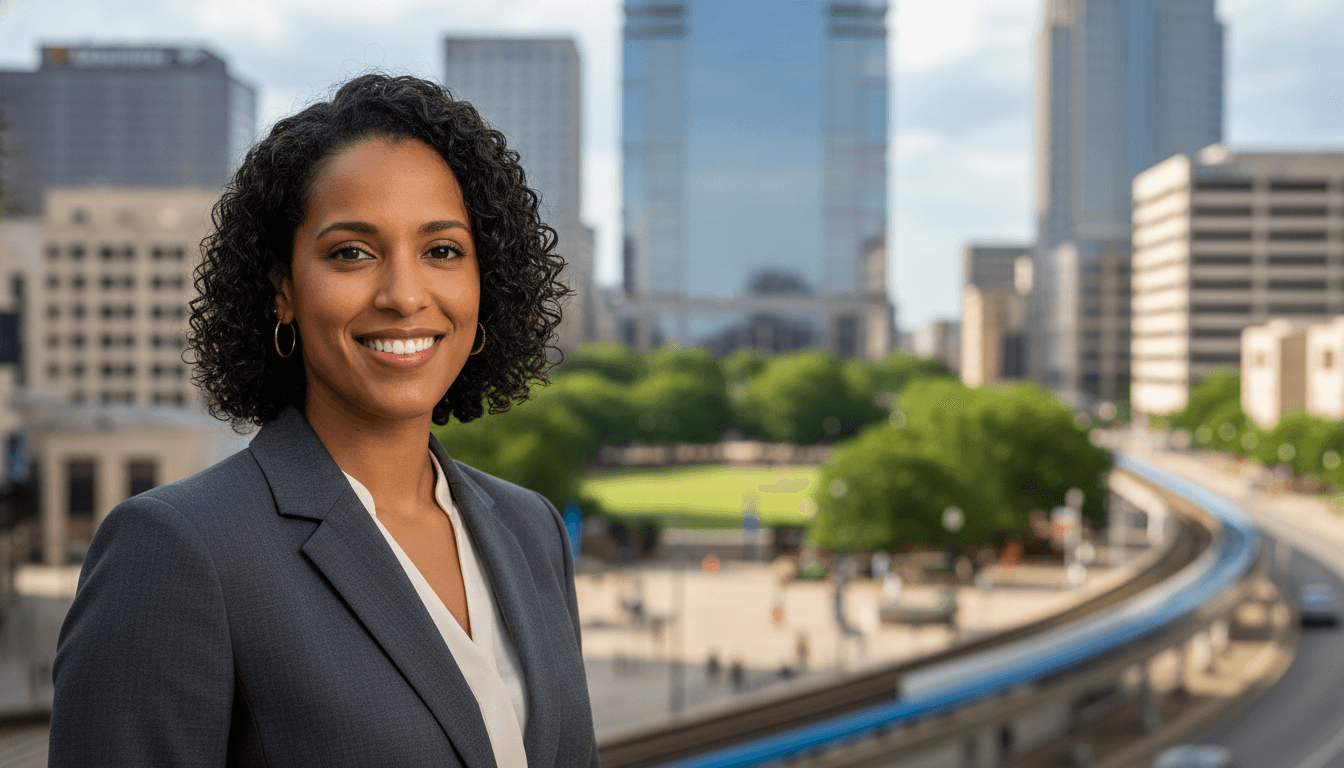 Professional headshot example showcasing Uptown neighborhood style in Charlotte