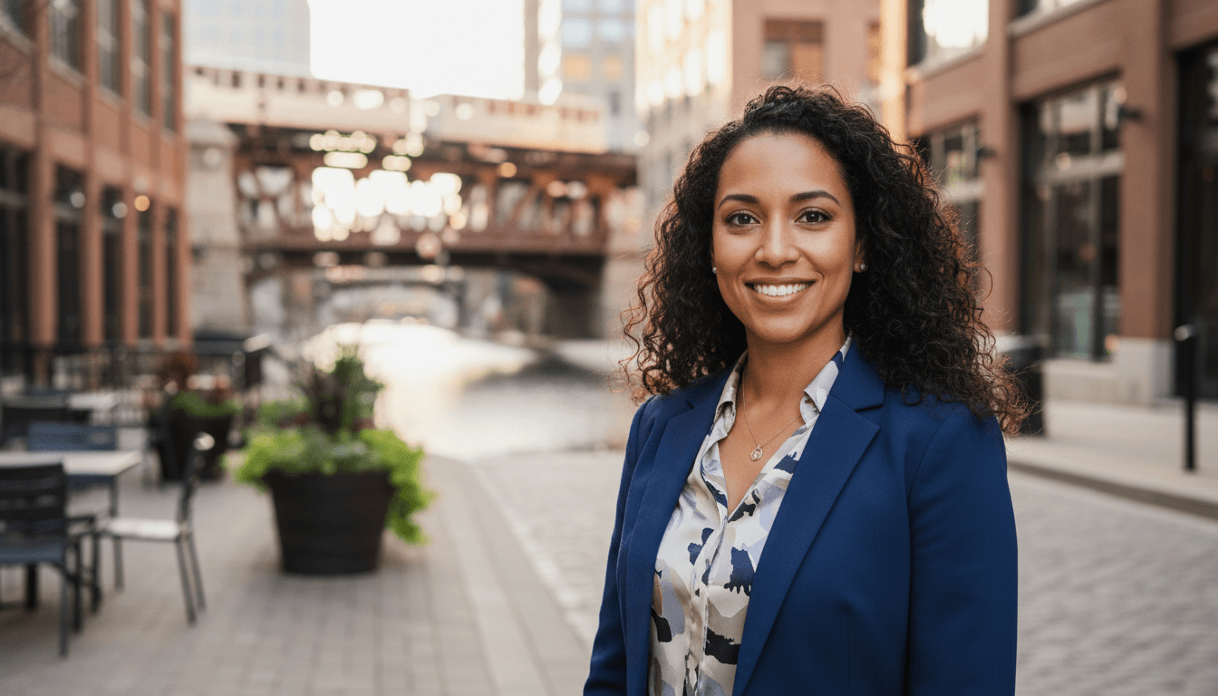 professional portrait example showcasing River North neighborhood style in Chicago