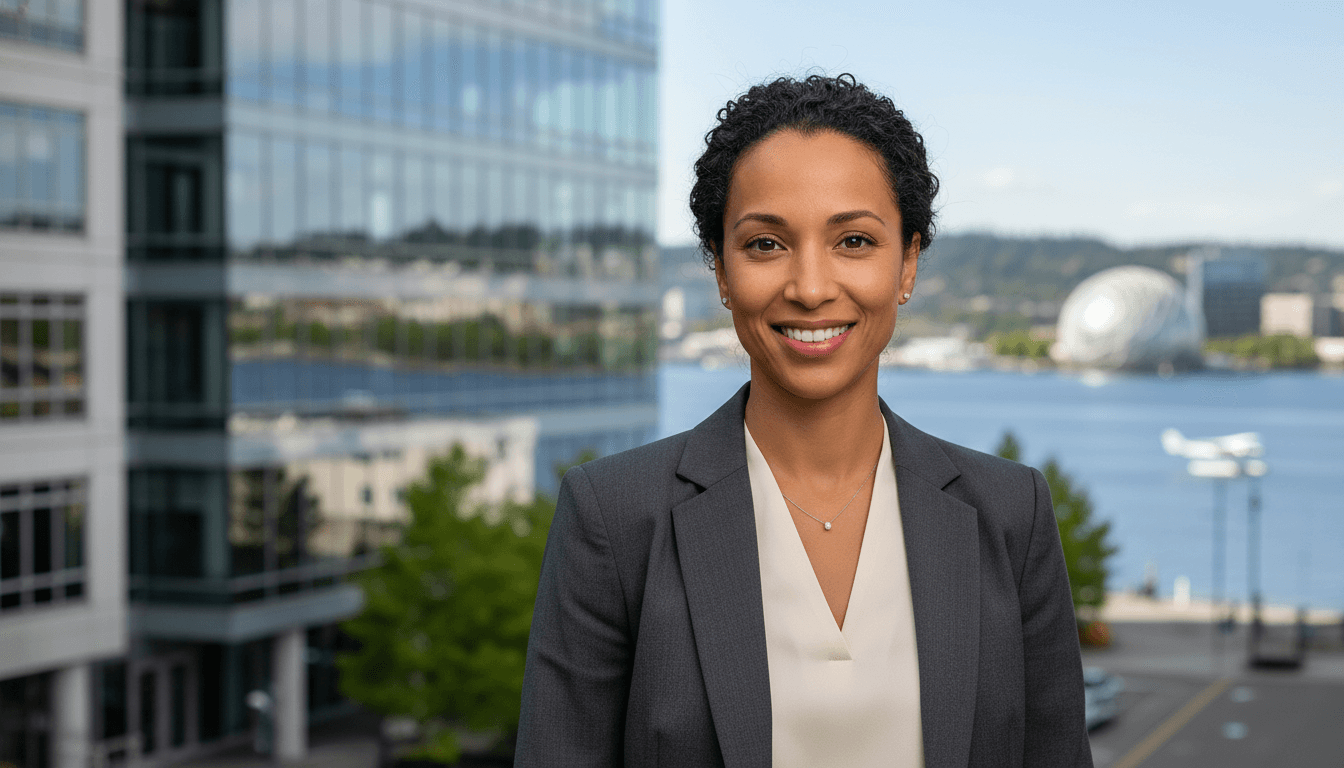 Professional headshot example showcasing South Lake Union neighborhood style in Seattle