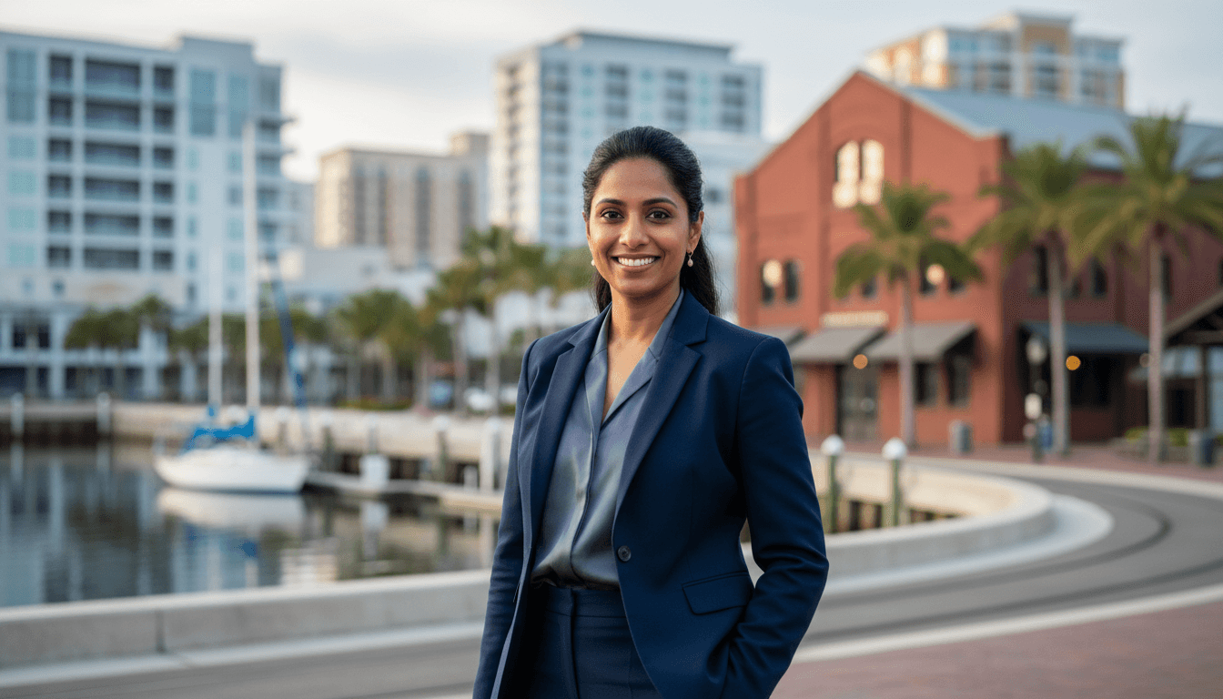 Professional headshot example showcasing Channelside neighborhood style in Tampa