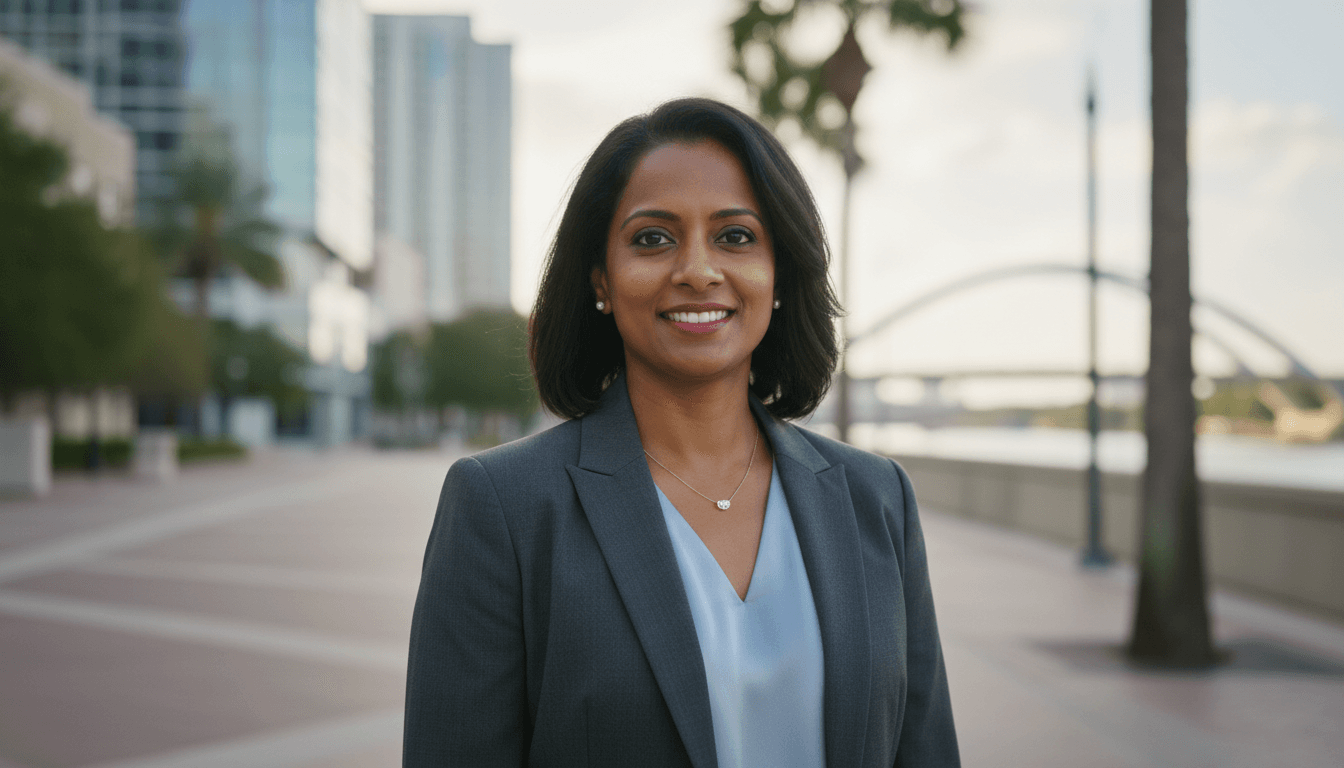 Professional headshot example showcasing Downtown Tampa neighborhood style in Tampa