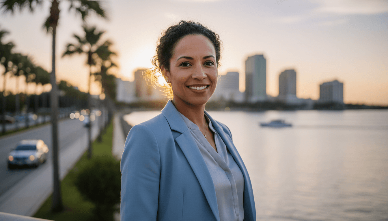 Professional headshot example showcasing Westshore neighborhood style in Tampa